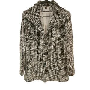 Punt Roma wool blend overcoat silk lining womens Large 44 jacket academia career